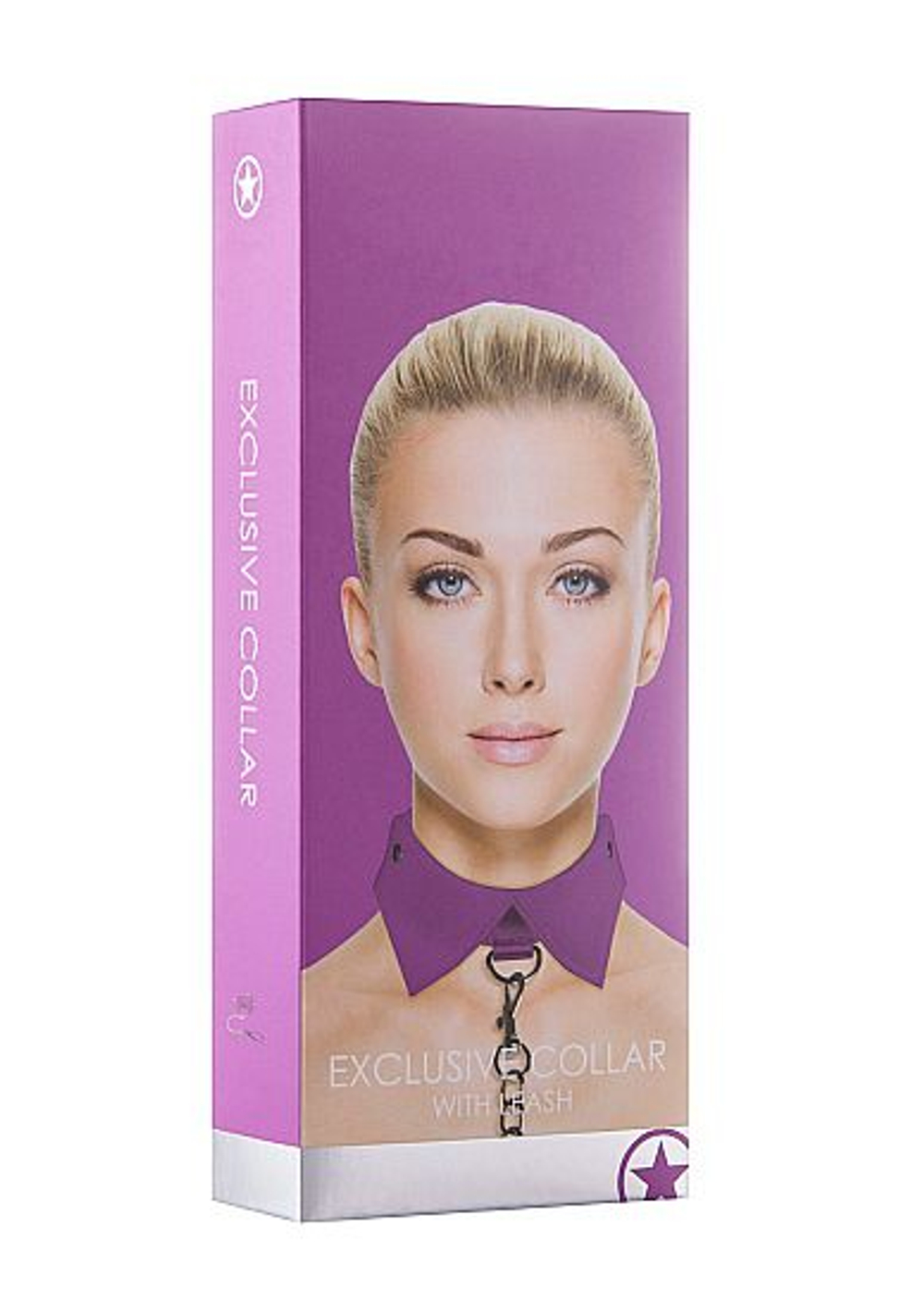 Фиолетовый кожаный воротник с поводком (Цвет: фиолетовый)