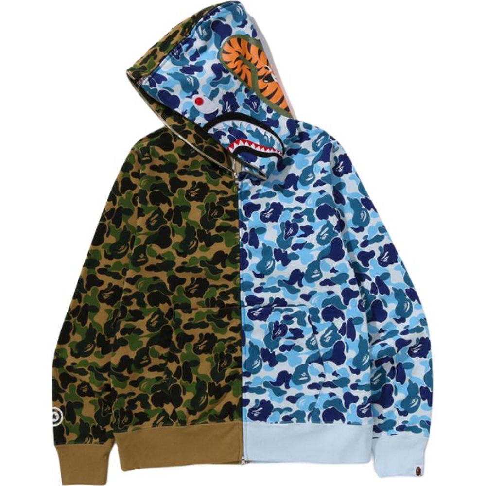 A Bathing Ape Bathing Ape Abc Camos Separate Shark Full Zip Худи синий зеленый