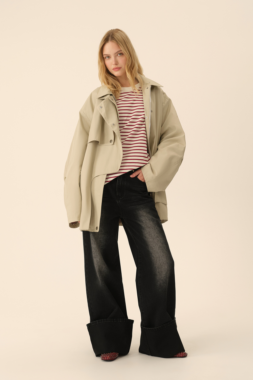 Укороченный тренч (((The Love Letter))), серый