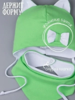 Шапка для девочки с ушками осенняя и снуд