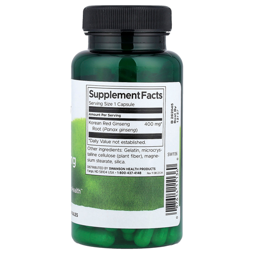 Swanson, Full Spectrum®, корень красного корейского женьшеня, 400 мг, 90 капсул