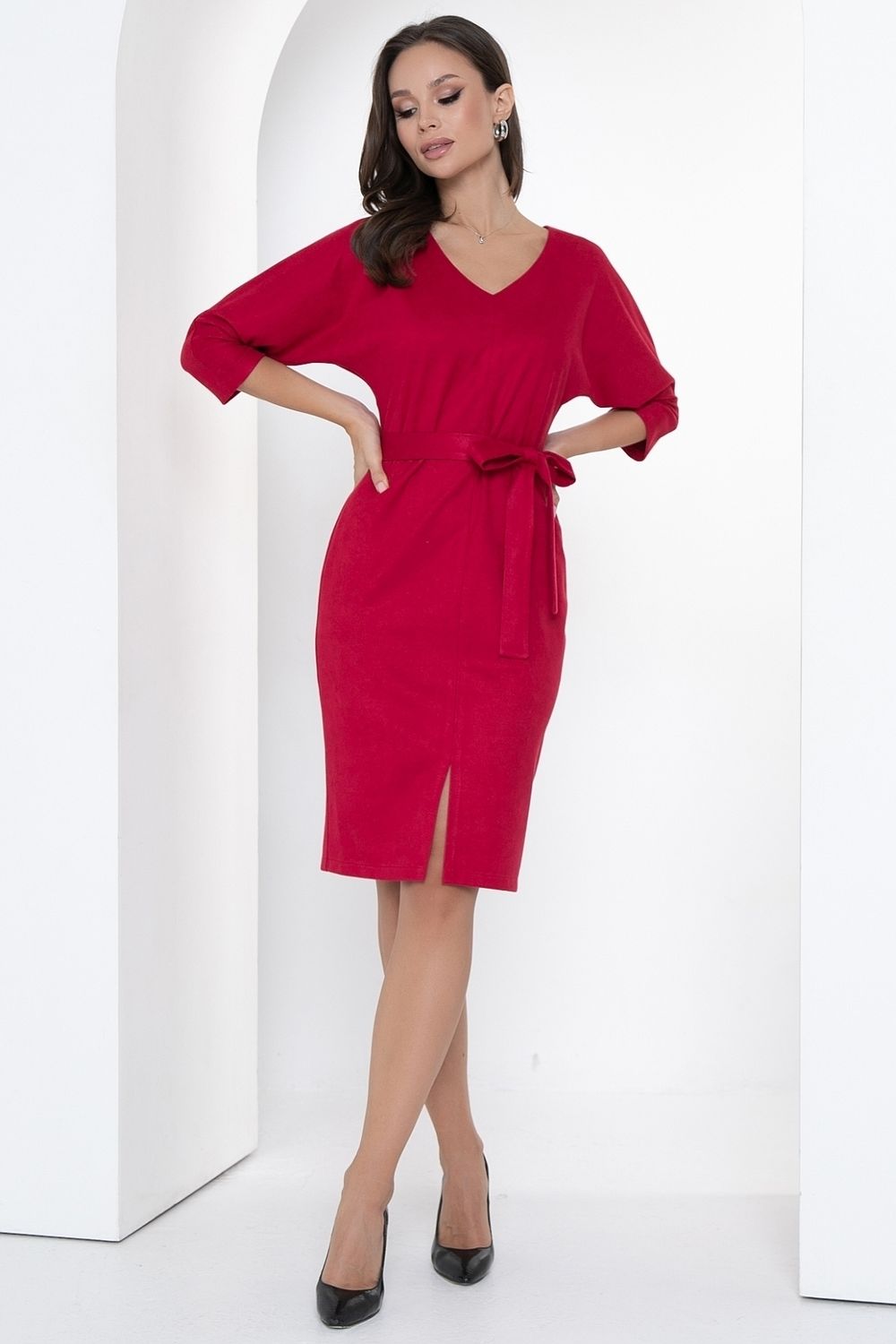 Платье Теплые объятия (вельвет, сангрия) Diolche (Акция)