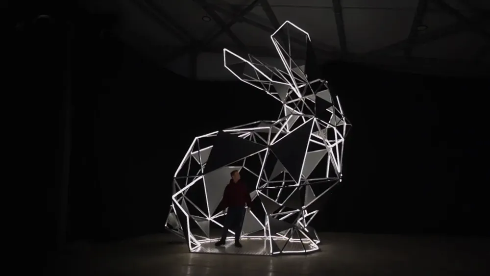 Полигональный светодиодный "Заяц"