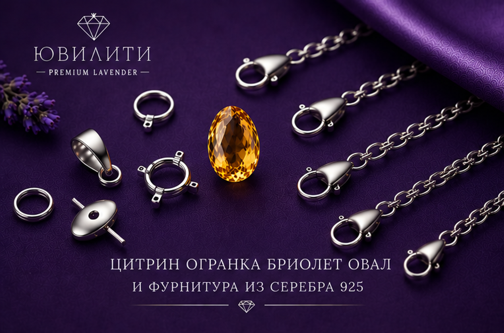 Цитрин Огранка Бриолет Овал