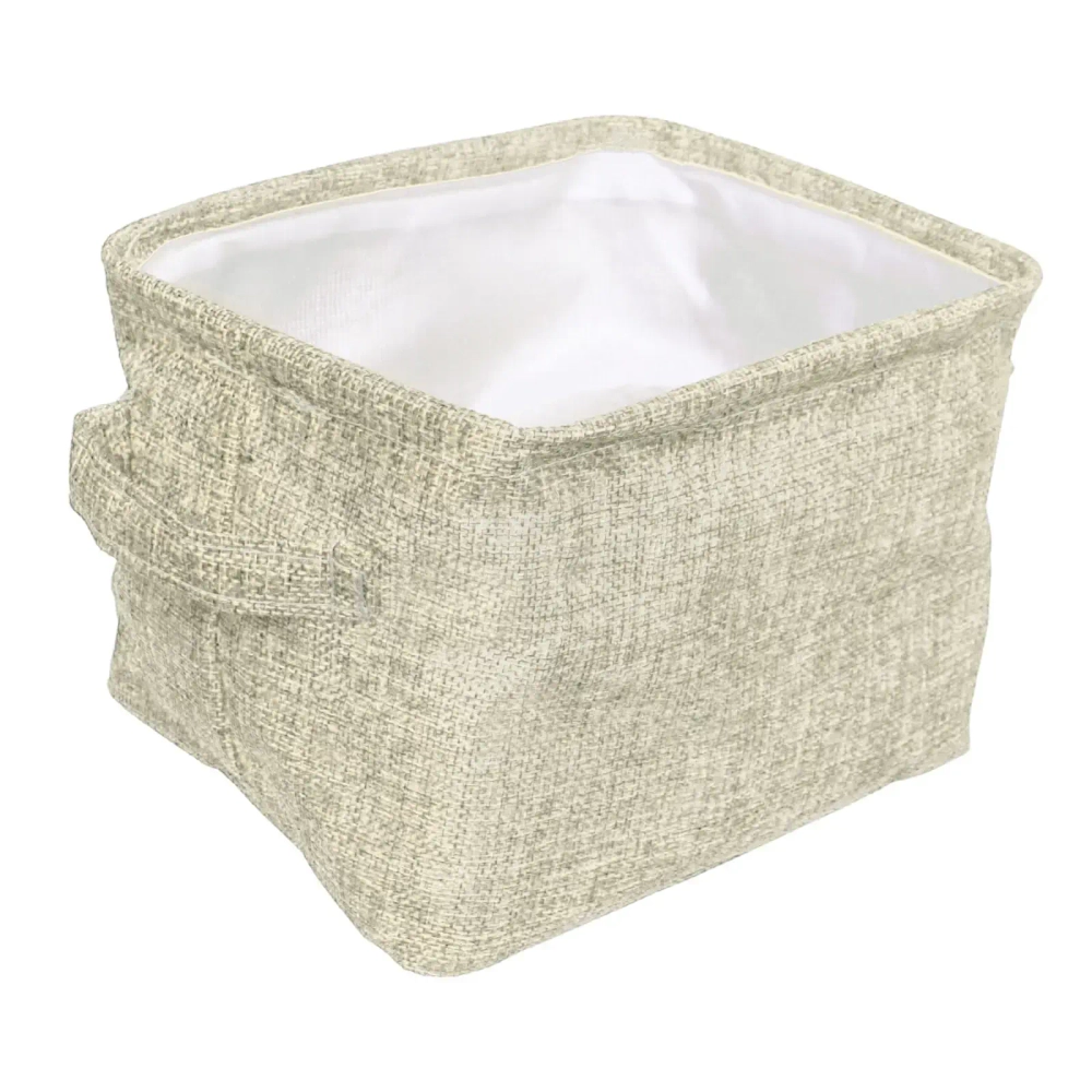 Коробка для хранения вещей с ручками «ВЕСТА», цвет слоновая кость, 38*26*21см