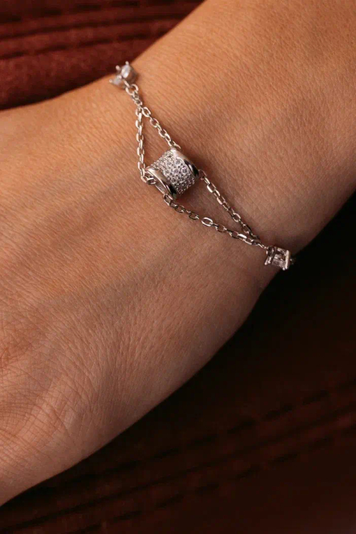 Браслет "Бочонок" в серебре