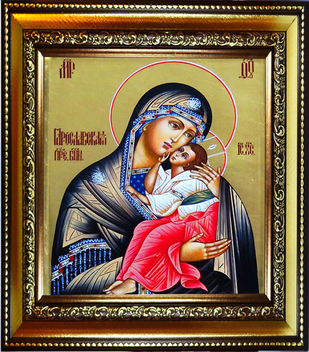 В раме. 	Ярославская икона Божьей Матери.
