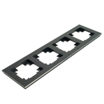 Рамка 4-местная, металл, STEKKER MFR00-7004-05, серия Катрин, черный 50024