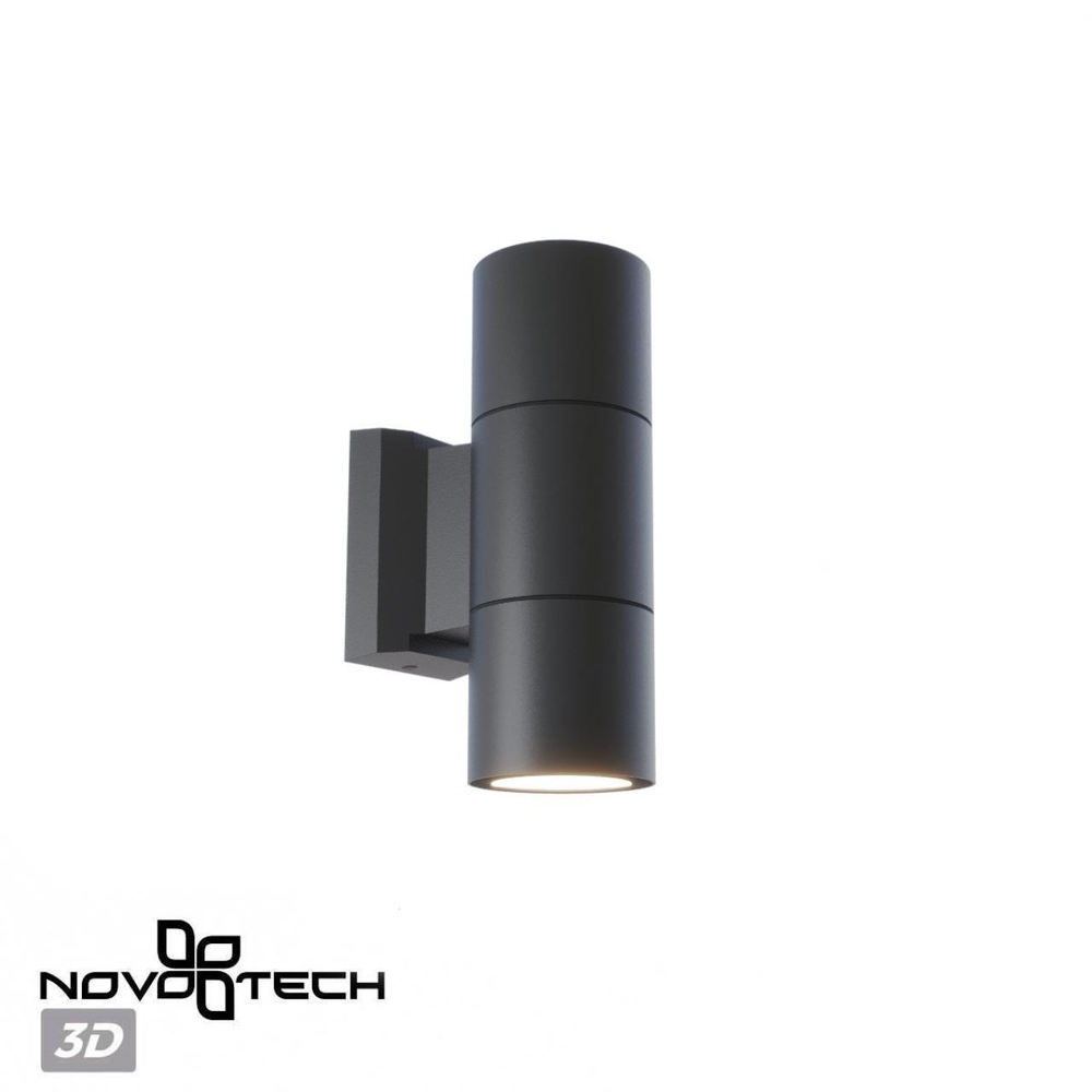 Уличный настенный светильник Novotech 370988 STREET NT25 000 черный IP65 GU10 2*50W 100-240V LANDSCAPE