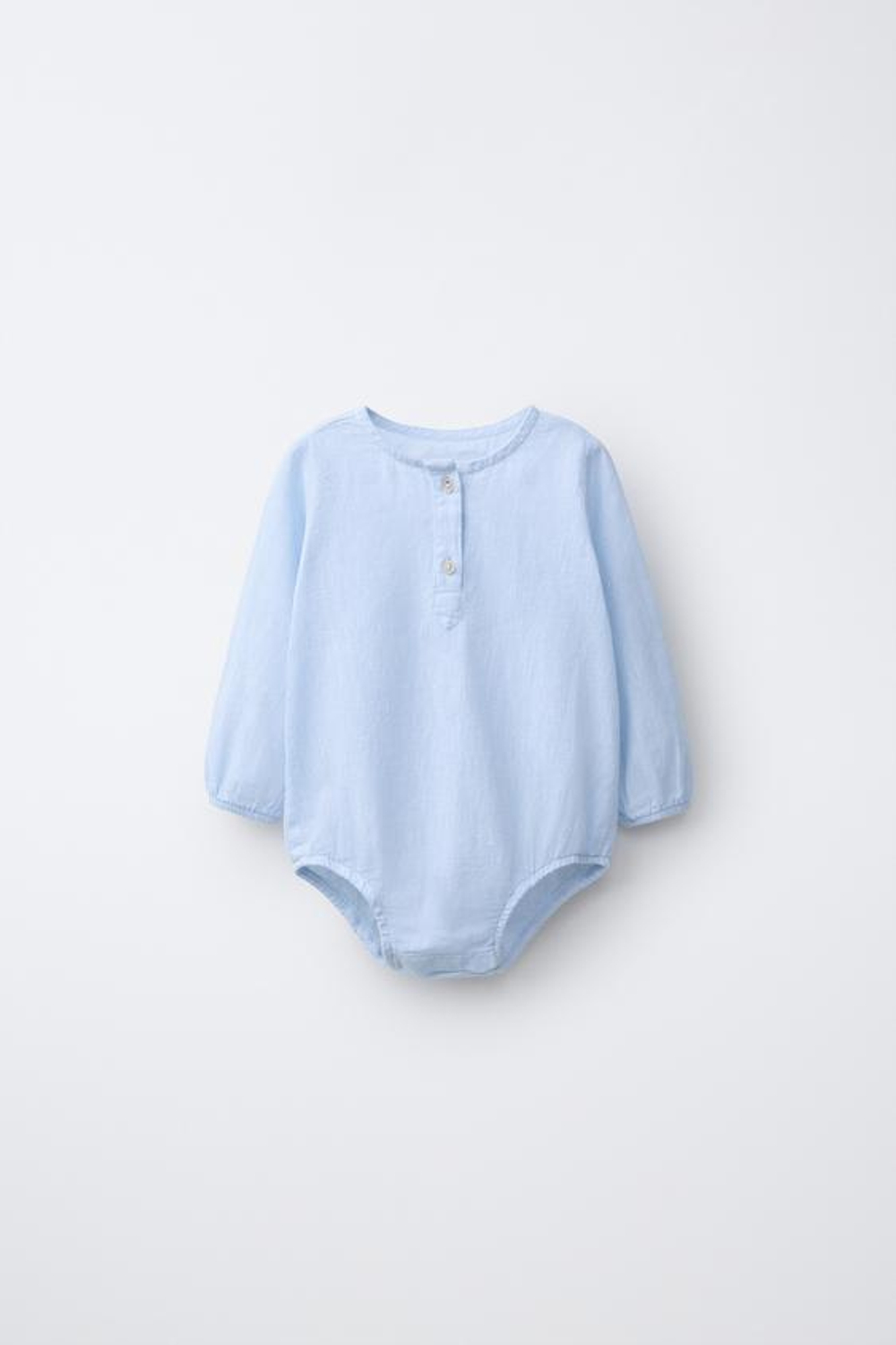 ZARA БОДИ ИЗ ХЛОПКА И ЛЬНА, СИНИЙ