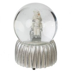 GAEM Фигурка декор в стекл шаре "Дед Мороз на лошадке" (муз с ключ), D 10 см, L10 W10 H15 см