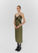 Платье - комбинация, хаки