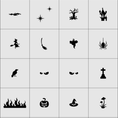 Большая коллекция трафаретов X-COLOR - Halloween 2 - 24шт.