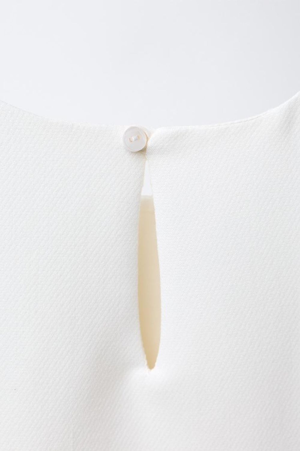 ZARA ПЛАТЬЕ С КОНТРАСТНОЙ ДЕТАЛЬЮ "БАБОЧКА", ЖЕЛТОВАТО-БЕЛЫЙ