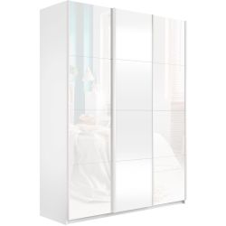 Шкаф-купе Прайм 3-дверный 1800 (Белое стекло/Белый снег), МК Е1
