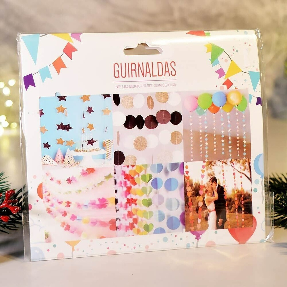 Растяжка "Вечеринка" 2,5м 5см 24шт, глянец серебро