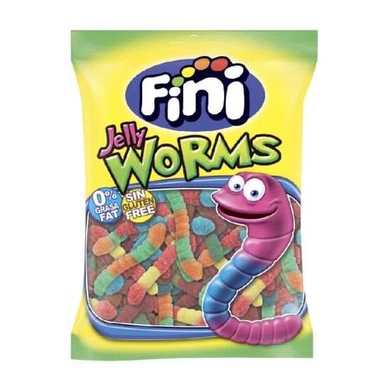 Жевательный мармелад Fini Jelly Worms, Червячки в сахаре 90 г (Испания)