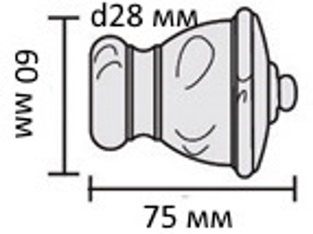 Наконечник деревянный Крит, цвет дуб (для штанг d20 и d28 мм)
