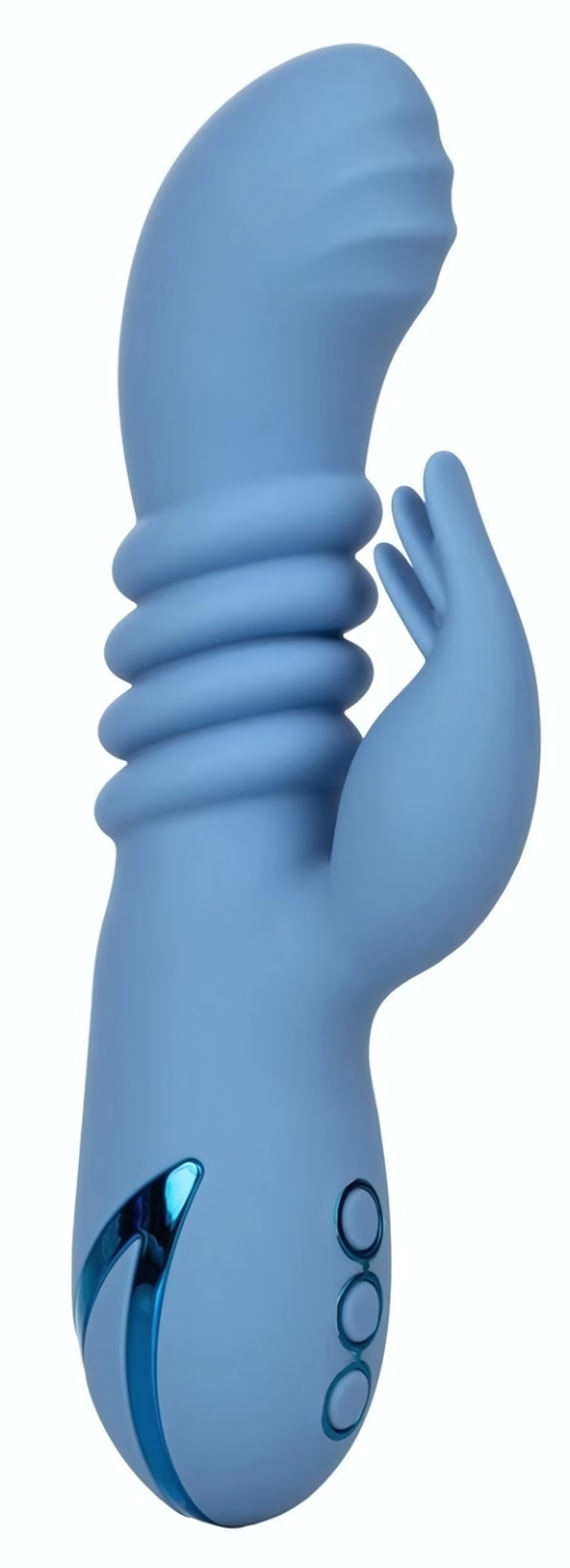 Голубой вибромассажер-кролик Santa Cruz Coaster (Цвет: голубой)