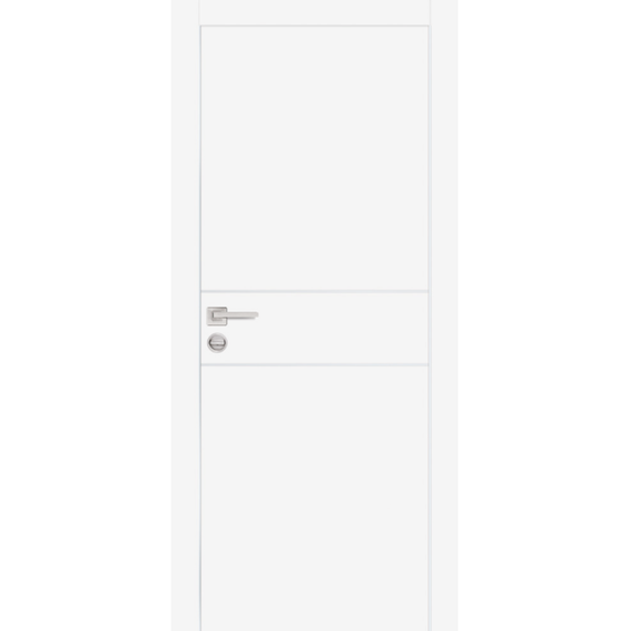 Фото межкомнатной двери экошпон Profilo Porte PX-15 белая с алюминиевой кромкой с 2-х сторон