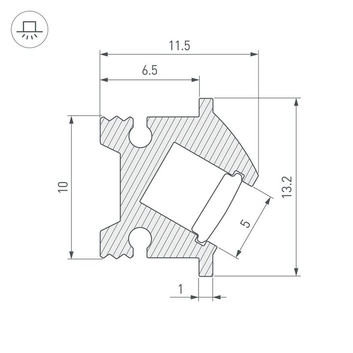Профиль встраиваемый Arlight SL-Bevel-H12-F13-2000 Anod Iron Grey 045329
