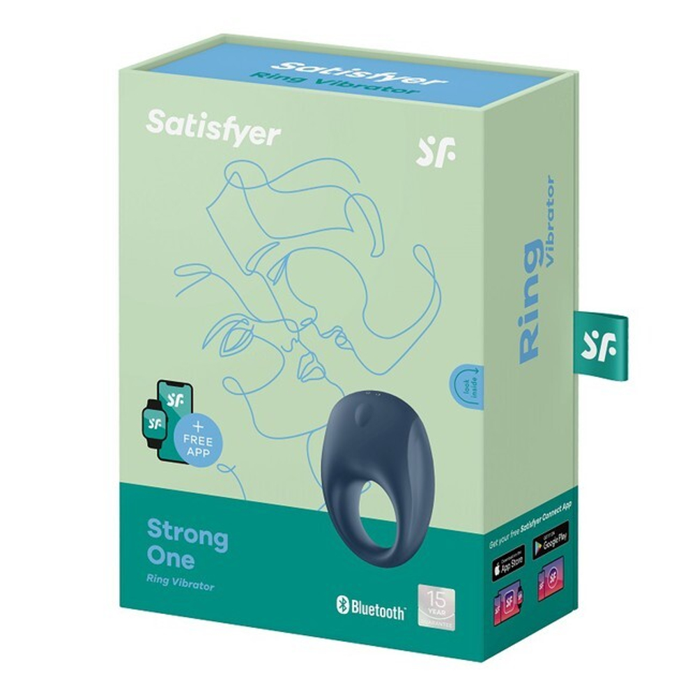 Эрекционное кольцо Satisfyer Strong One (синхронизируется со смартфоном) (Цвет: темно-синий)