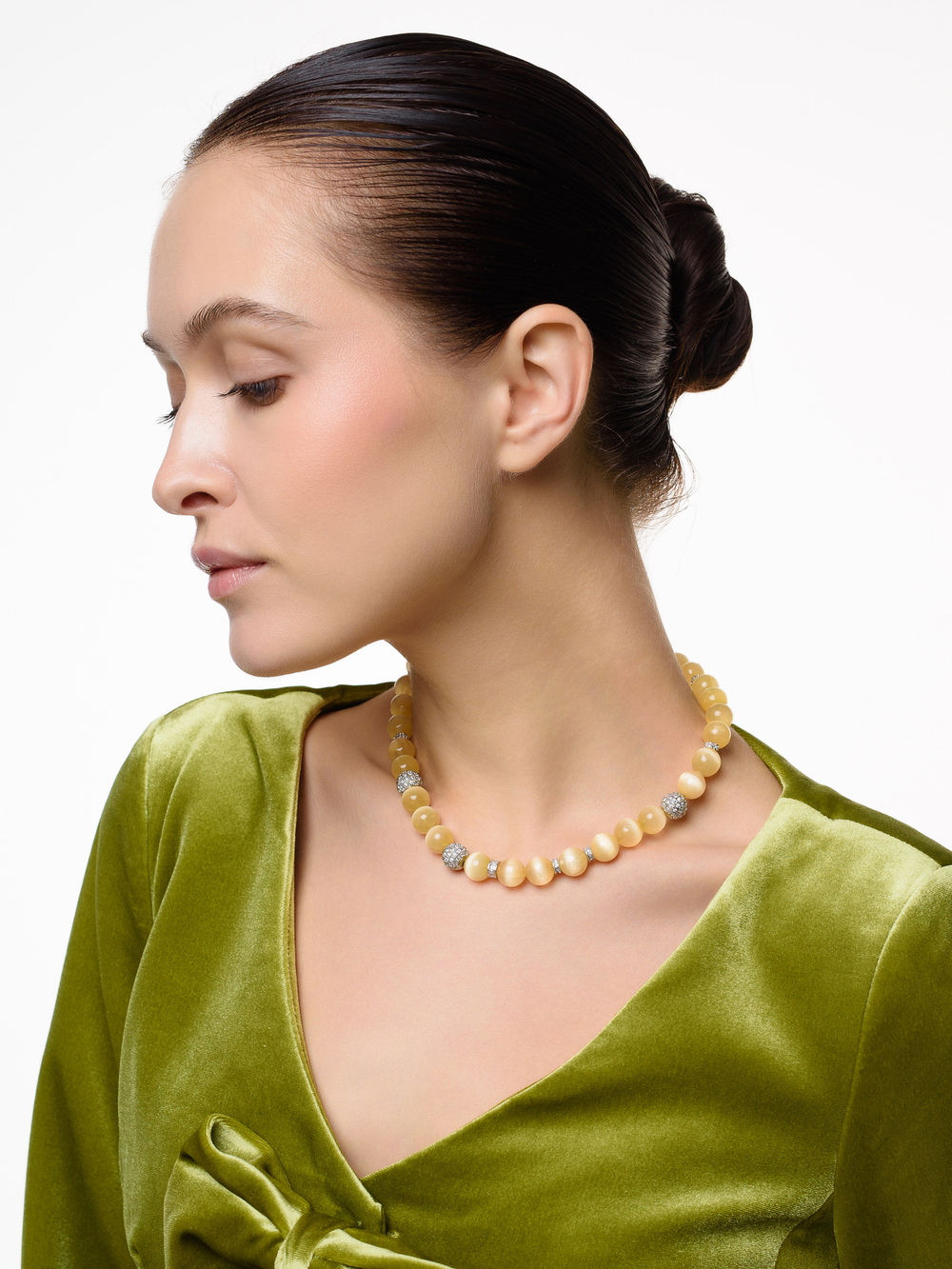 Колье "Summer disco yellow" селенит