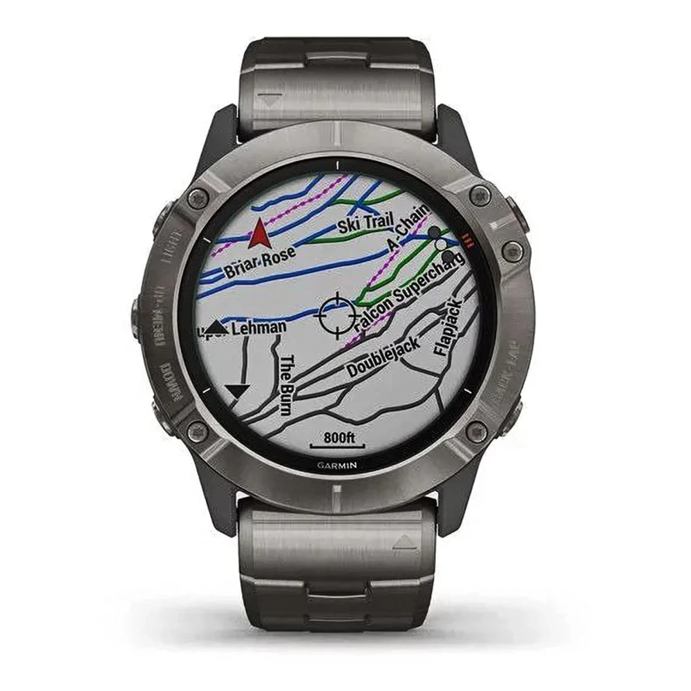 Спортивные наручные часы Garmin Fenix 6X Pro Solar титановый с титановым браслетом 010-02157-24