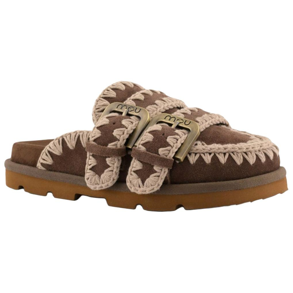 MOU EVA Abrasion Resistant Closed Toe Slippers Women"s Dark Brown