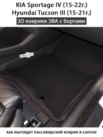 Автомобильные коврики ЭВА с бортами для KIA Sportage IV (15-22г.), Hyundai Tucson III (15-21г.)