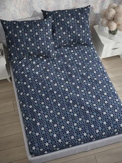 Постельное белье перкаль Сказка "Мозаика/Мозаика (компаньон)" 2-спальное Наволочка 50х70 см 2 шт Простынь на резинке 160x200 см Пододеяльник 175x215 см