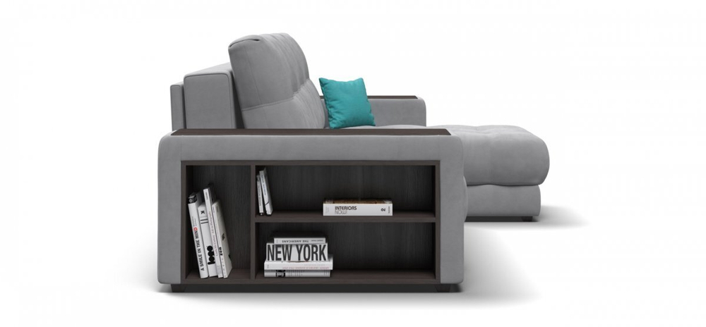 Угловой диван Босс ХЛ Велюр Монолит сталь