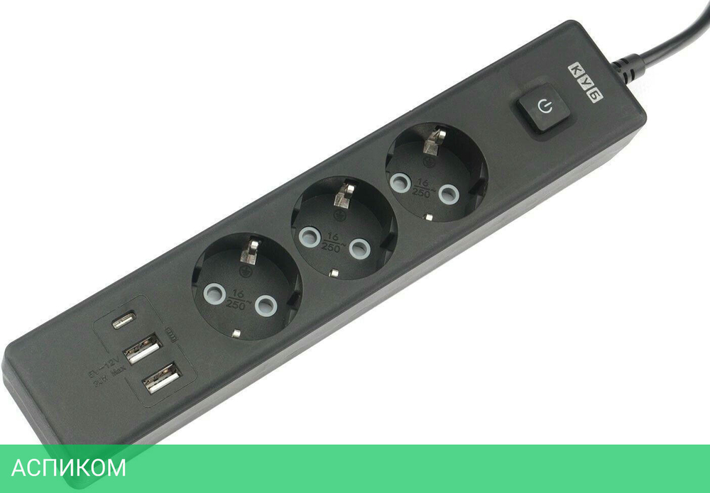 Удлинитель Power Cube PC-6B-2M черный