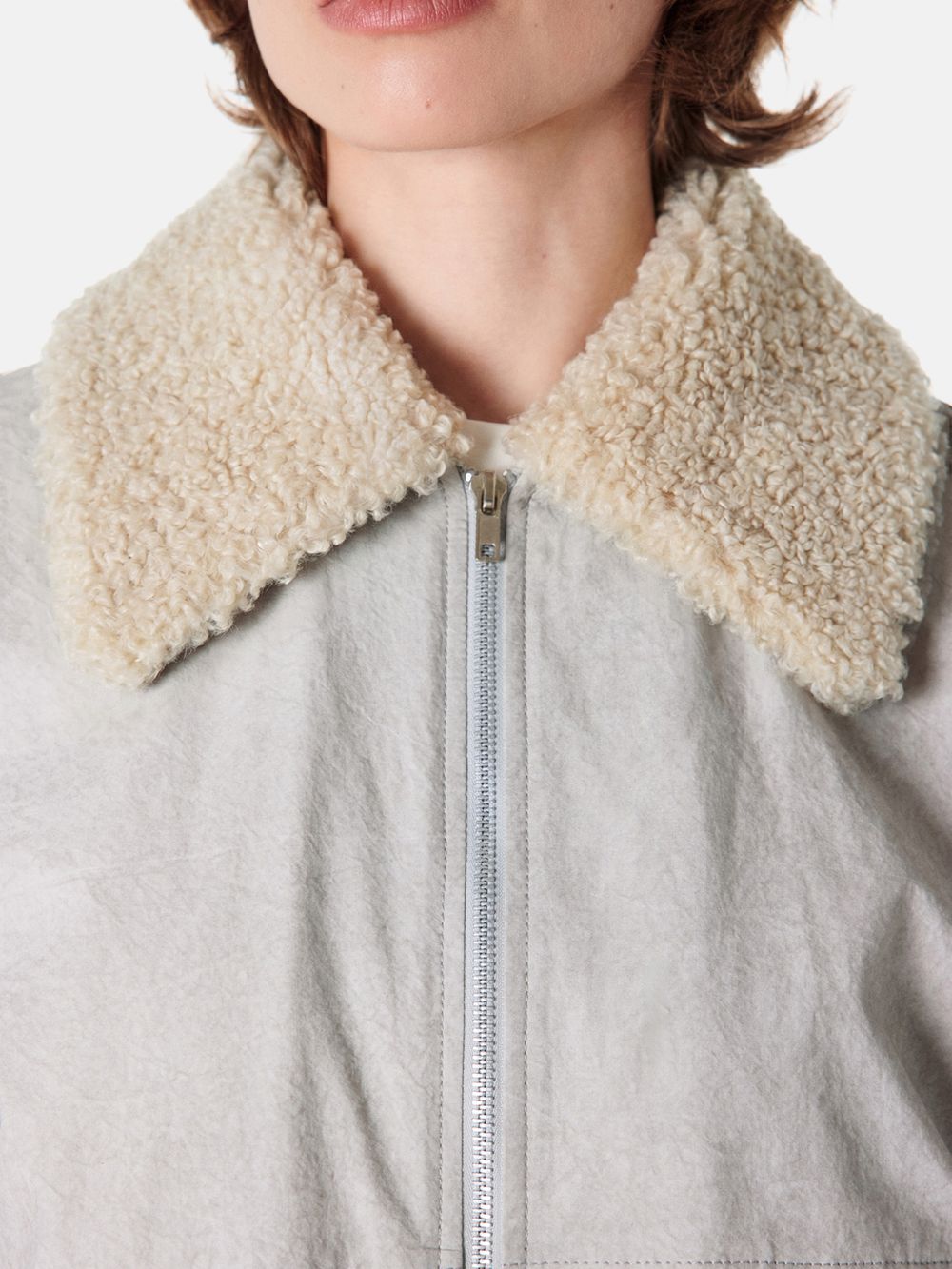 Бомбер с меховым воротником "Туман" женский