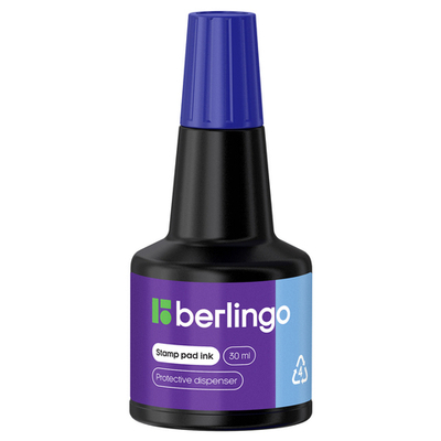 Краска штемпельная 30мл BERLINGO 30002 синяя