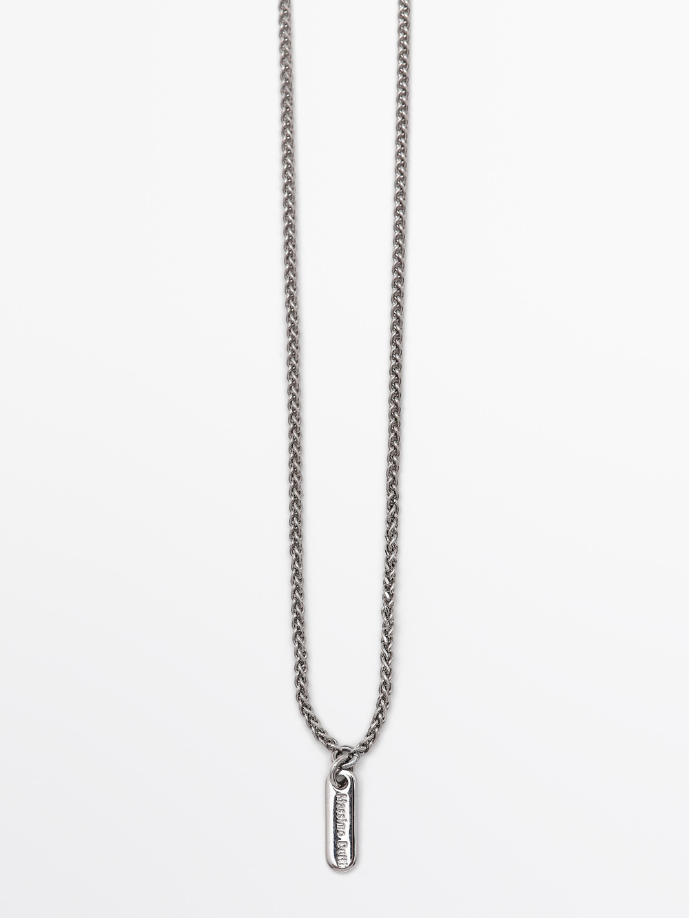 Massimo Dutti Ожерелье с кружевной подвеской, серебряный