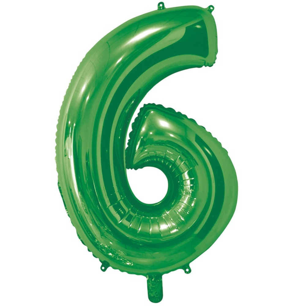 Шар ЦИФРА 6 Green 26" 66 см