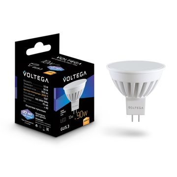 Светодиодная лампа Ceramics MR16 10W 3000K GU5.3 100° (7264) VG1-S1GU5.3-3K-10W-C Voltega