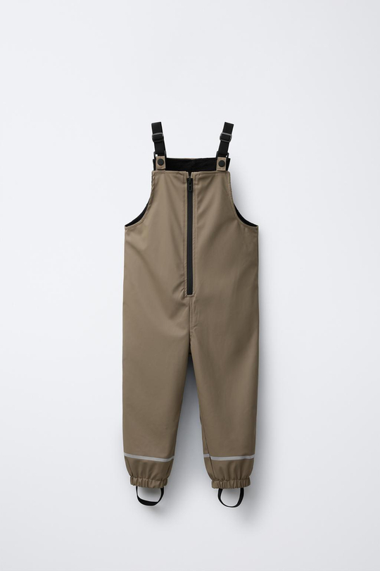 ZARA ПРОРЕЗИНЕННЫЙ КОМБИНЕЗОН WATER RESISTANT, СЕРО-КОРИЧНЕВЫЙ