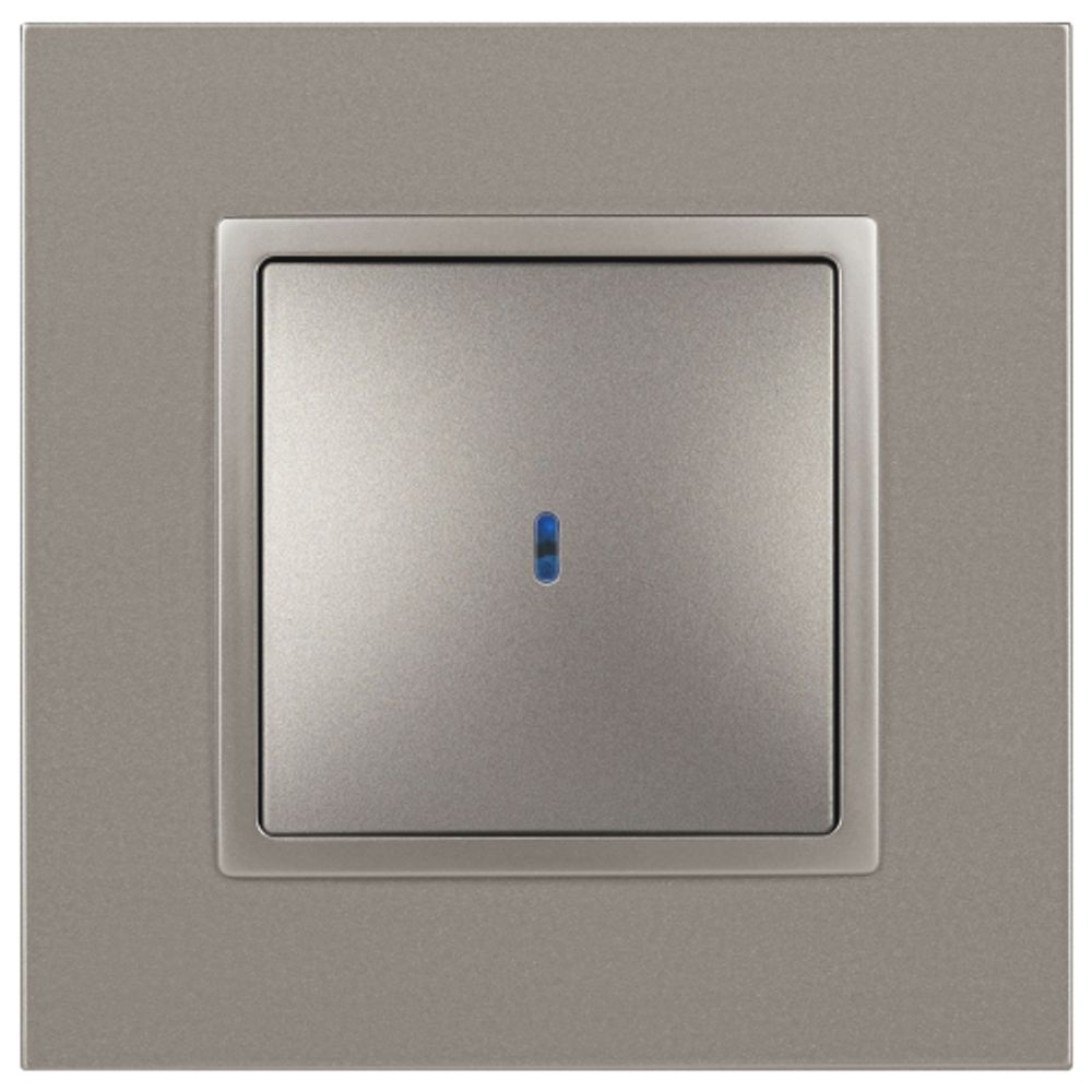 Выключатель ЭРА Elegance 14-1102-16 с подсветкой, 10АХ-250В, титан