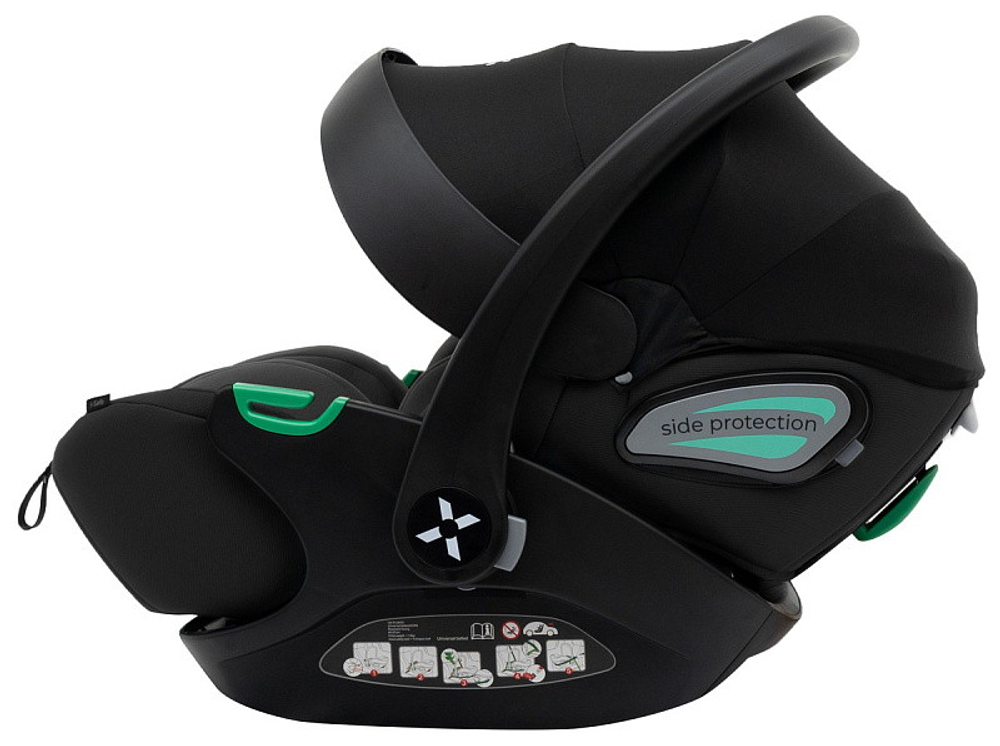 Коляска Agex Life 3 в 1 хромированная рама с автокреслом i-Safe Black ALC613 Crocodile (Зеленый)