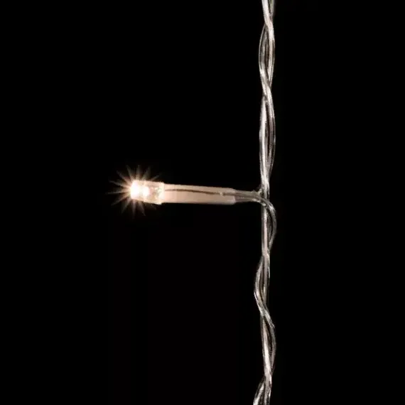 Светодиодный занавес 2*2 м., 400 теплых белых LED ламп, мерцание, облегченный, прозрачный провод ПВХ, LTC(PCL400NOTBLW-10-2WW)