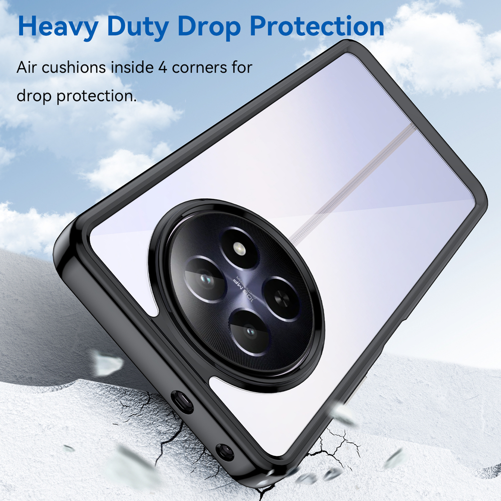 Усиленный чехол с черными мягкими рамками для смартфона Realme 12 5G