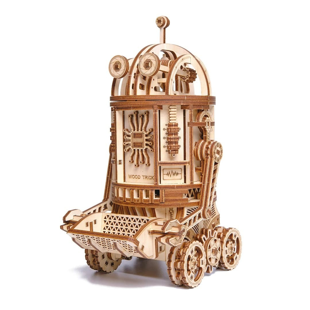 Космический робот уборщик (Механический) от Wood Trick - cборная модель, деревянный конструктор, 3D пазл
