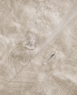 ZARA HOME ПОДОДЕЯЛЬНИК ИЗ САТИНА С УЗОРОМ ПЕЙСЛИ, СЕРЫЙ