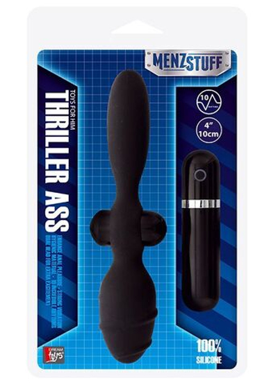 Двусторонний анальный стимулятор MENZSTUFF THRILLER ASS - 20 см. (Цвет: черный)