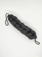 Мочалка косичка «Tressy», цвет черный, 26*6.5см / 70 гр