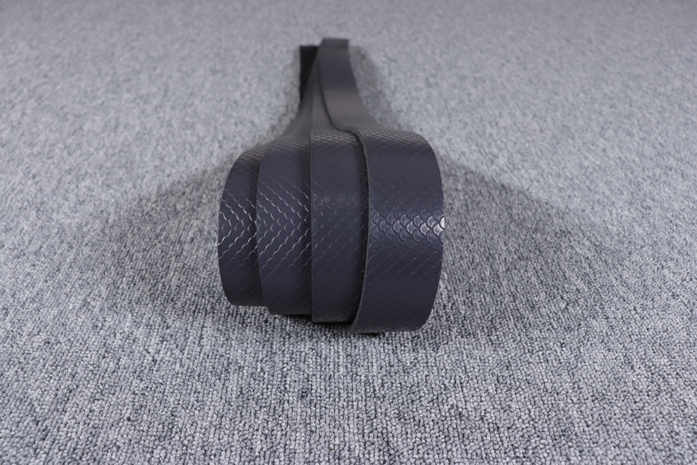 Ременная заготовка Серо-синяя с лицевой отделкой + плита Черная мамба