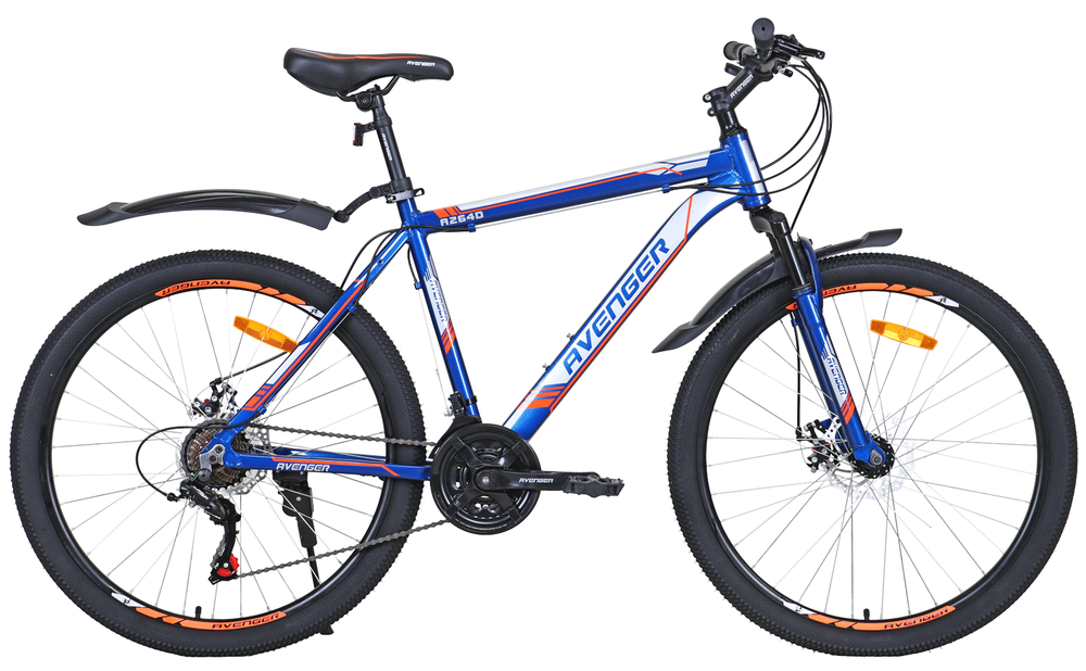 Велосипед 26" AVENGER A264D, синий/оранжевый, 19"