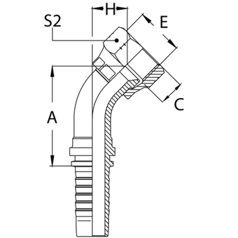 Фитинг DN 25 JIC (Г) 1.5/16 (45)
